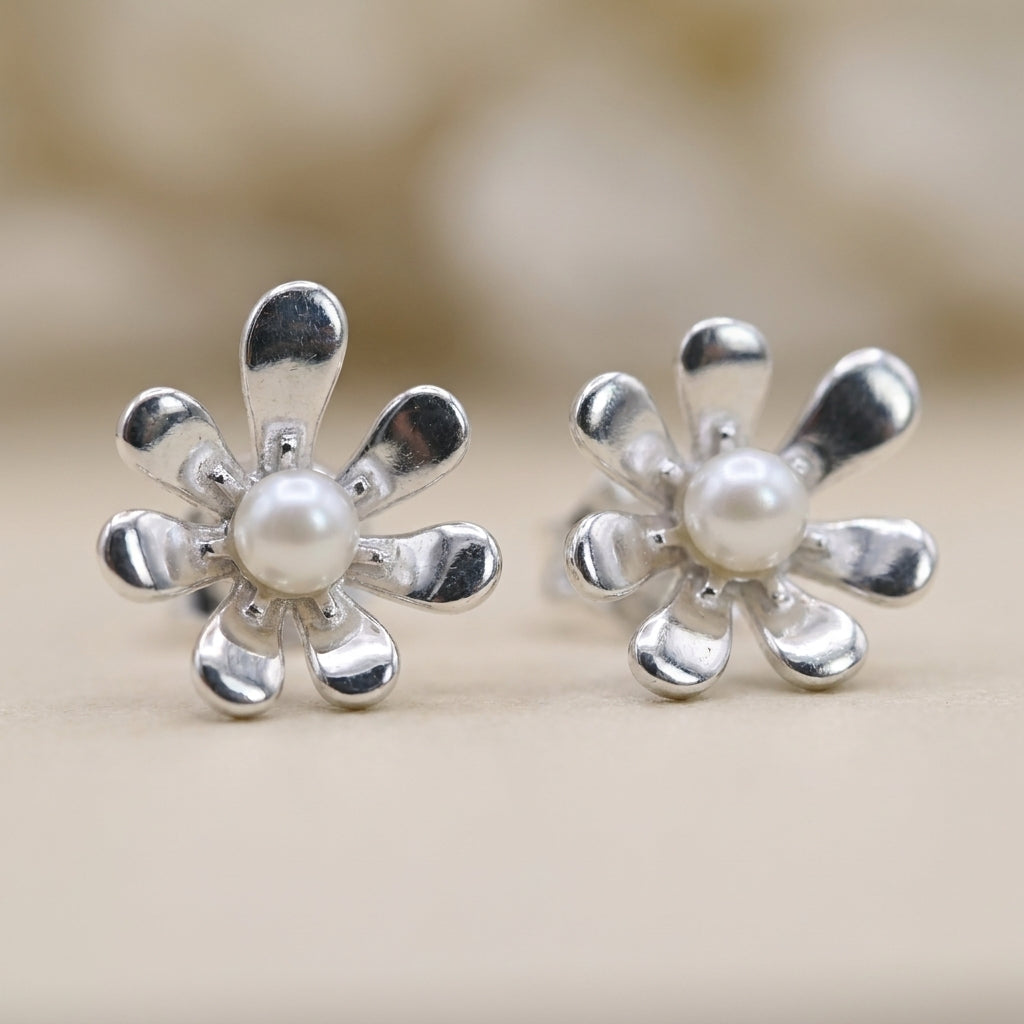 Pearl Flower Earrings