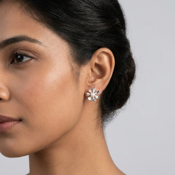 Pearl Flower Earrings